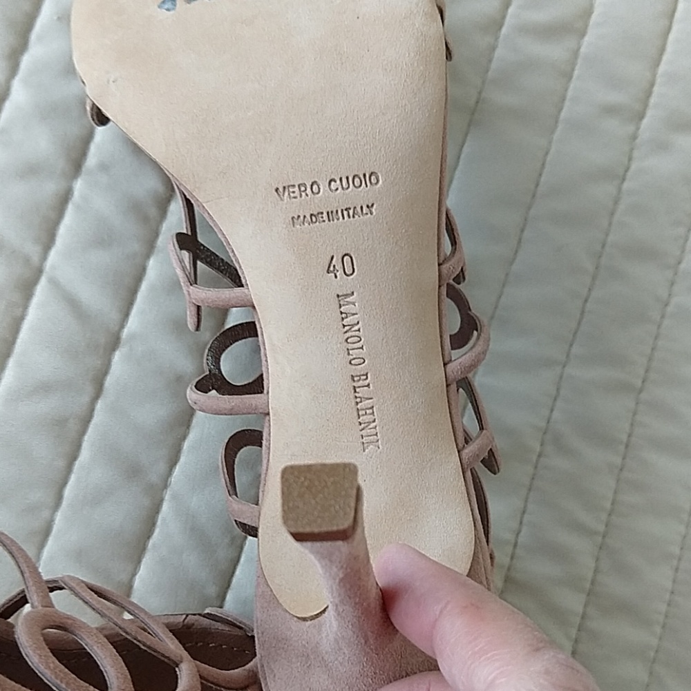 Manolo Blahnik "Gori" Suede Sandals - Picture 4 of 6
